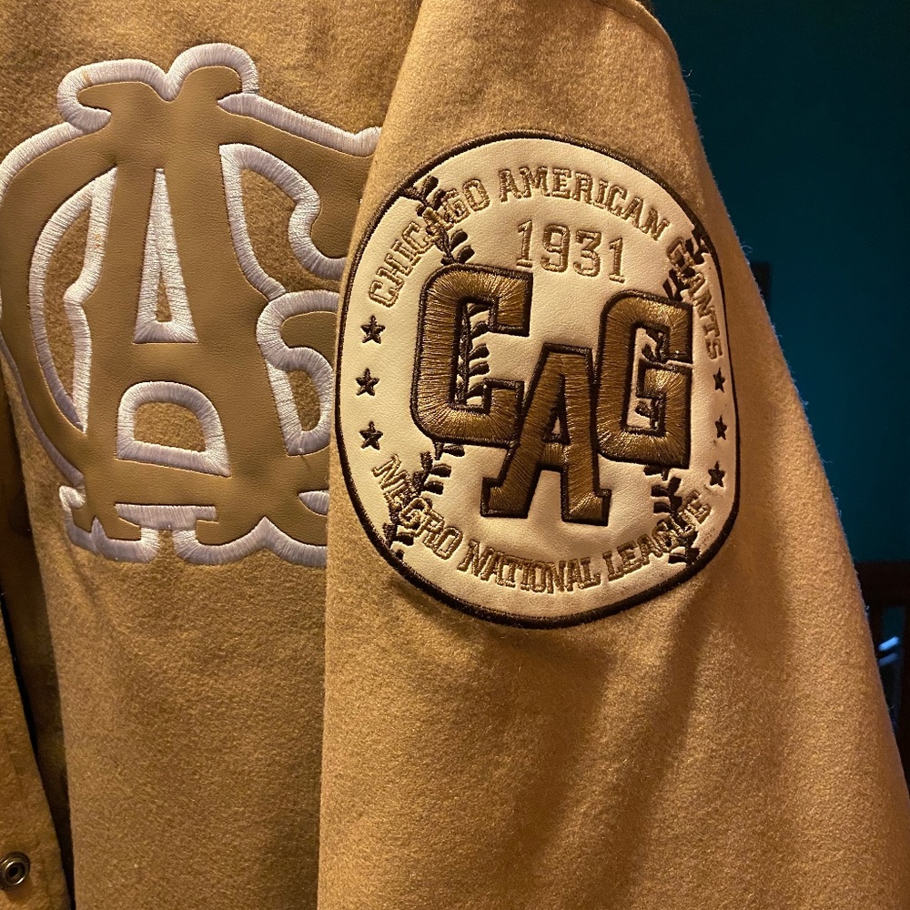 Authentic  Chicago American Giants Negro League Jacket Great Condition 3X Tan
